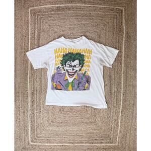 Vintage 1988 Joker Stanley DeSantis Graphic White Medium T-shirt